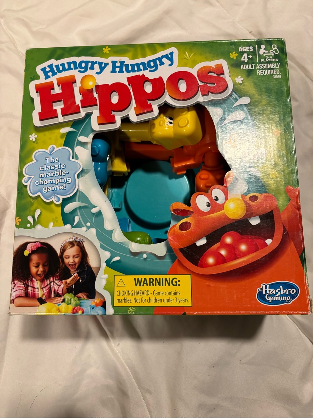 Hasbro Hungry Hungry Hippos Game with Red, Yellow, Blue, Orange, Green Hippos